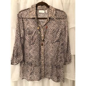 Printed Button Down Blouse